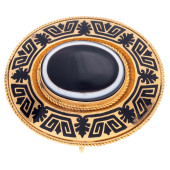 VICTORIAN BANDED AGATE, ENAMEL