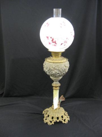 Victorian Banquet Lamp floral globe