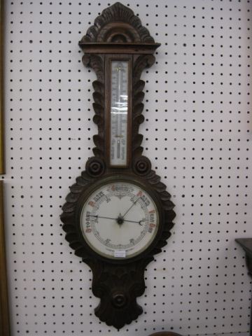 Victorian Barometer carved Black