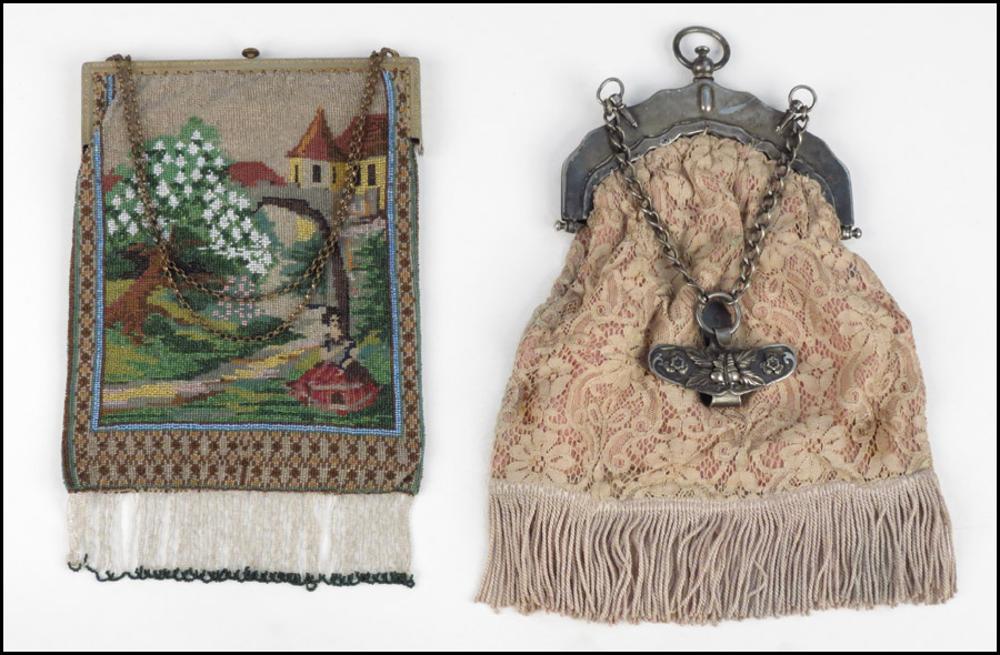 VICTORIAN BEADED EVENING BAG.