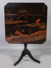 VICTORIAN BLACK JAPANNED TILT-