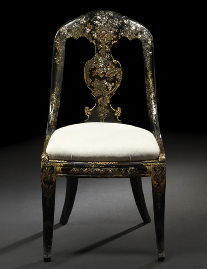 Victorian Black Lacquered Gondola