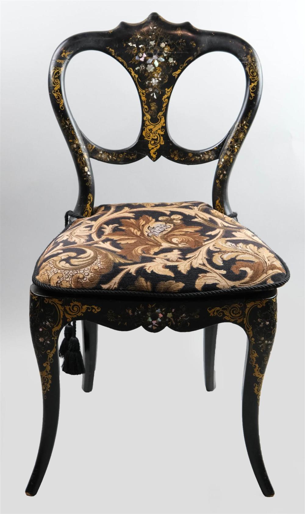 VICTORIAN BLACK PAINTED AND