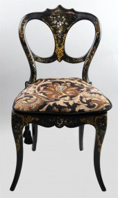 VICTORIAN BLACK PAINTED AND MO