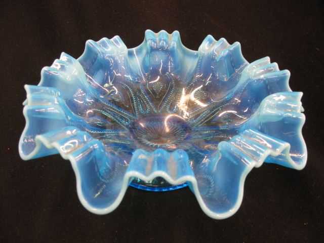 Victorian Blue Opalescent Art Glass