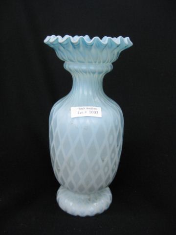 Victorian Blue Satin Art Glass Vase