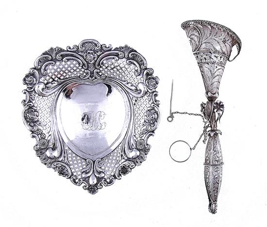 Victorian bon bon dish and silver