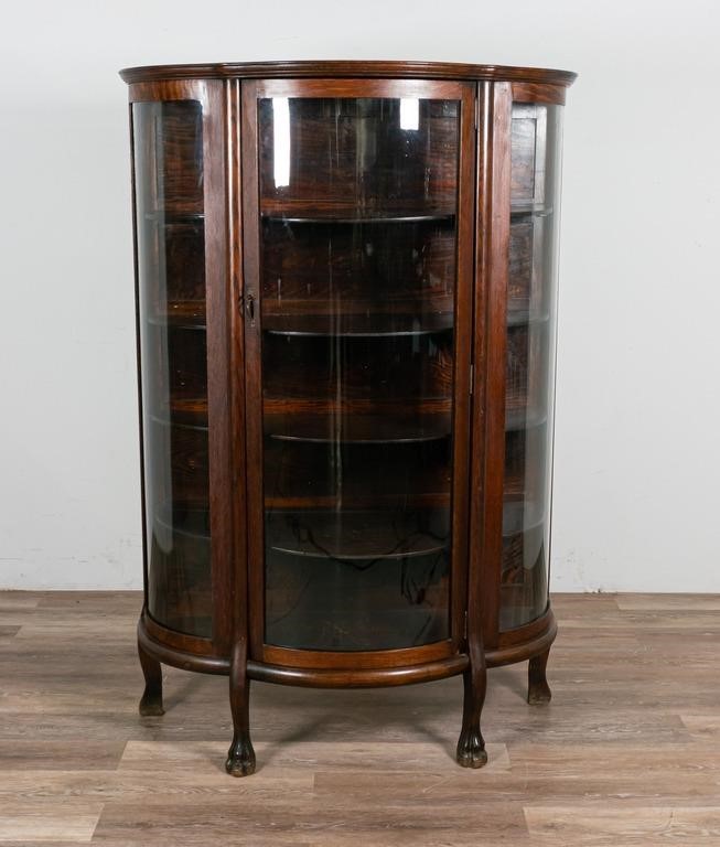 VICTORIAN BOWFRONT CURIO