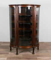 VICTORIAN BOWFRONT CURIO CABIN