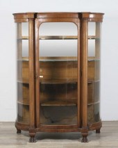 VICTORIAN BOWFRONT CURIO CABIN