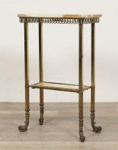 VICTORIAN BRASS AND MARBLE PLA