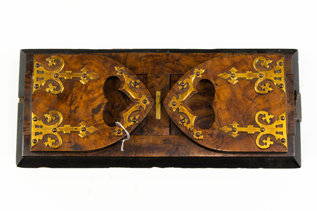 VICTORIAN BRASS BOUND BURLWOOD BOOK