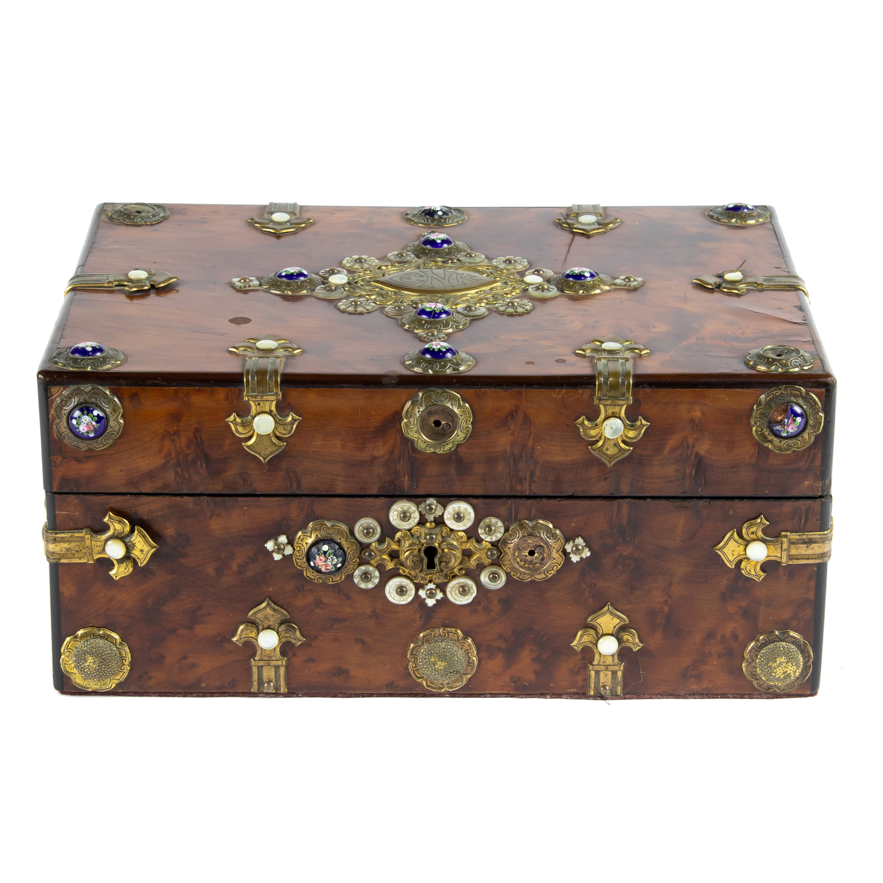 VICTORIAN BRASS BOUND, PORCELAIN