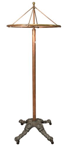 VICTORIAN BRASS CLOTHING RACK, ON