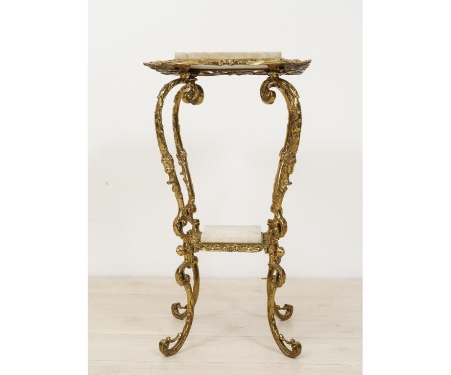 Victorian brass end table. 28"h x