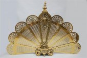 VICTORIAN BRASS FAN FIRESCREEN