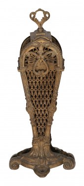 VICTORIAN BRASS FAN-FORM FIRE