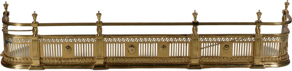 VICTORIAN BRASS FIRE FENDER, 19TH