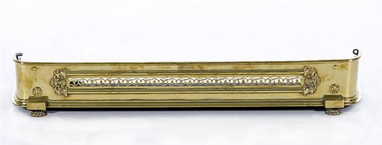 Victorian brass fire fender mid