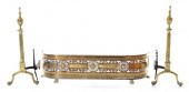 Victorian brass fire fender wi