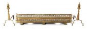 Victorian brass fire fender wi