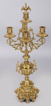 VICTORIAN BRASS FIVE-LIGHT CAN