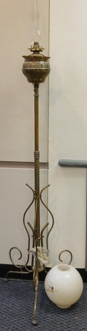 VICTORIAN BRASS FLOOR LAMP, H