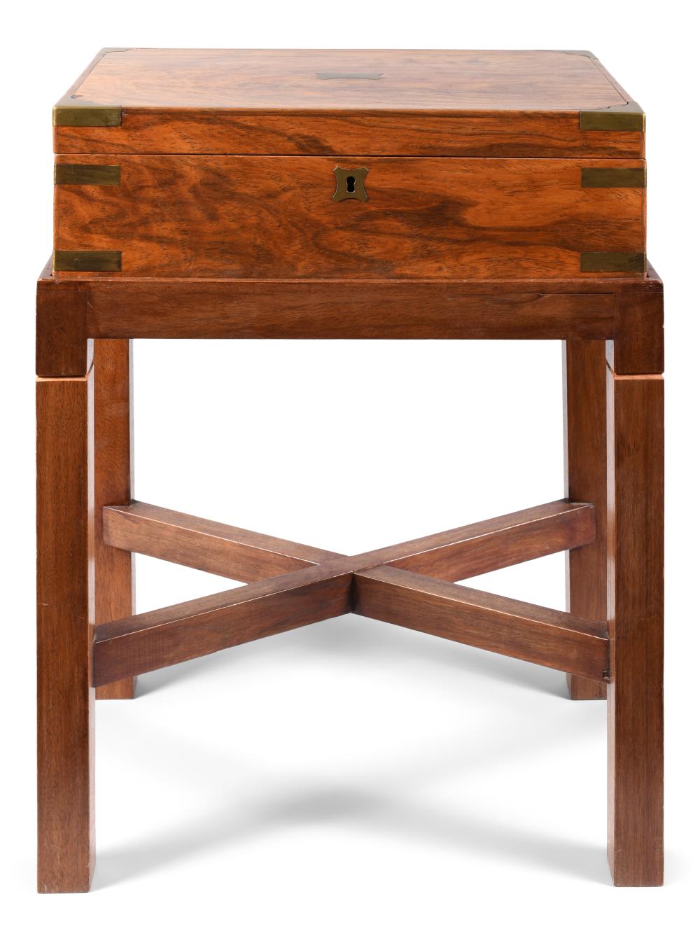 VICTORIAN BRASS INLAID ROSEWOOD LAP