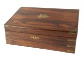 VICTORIAN BRASS-INLAID ROSEWOO
