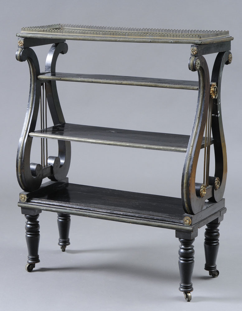 VICTORIAN BRASS-MOUNTED BLACK