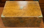 VICTORIAN BRASS MOUNTED BURL W