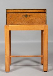 VICTORIAN BRASS MOUNTED BURLWO