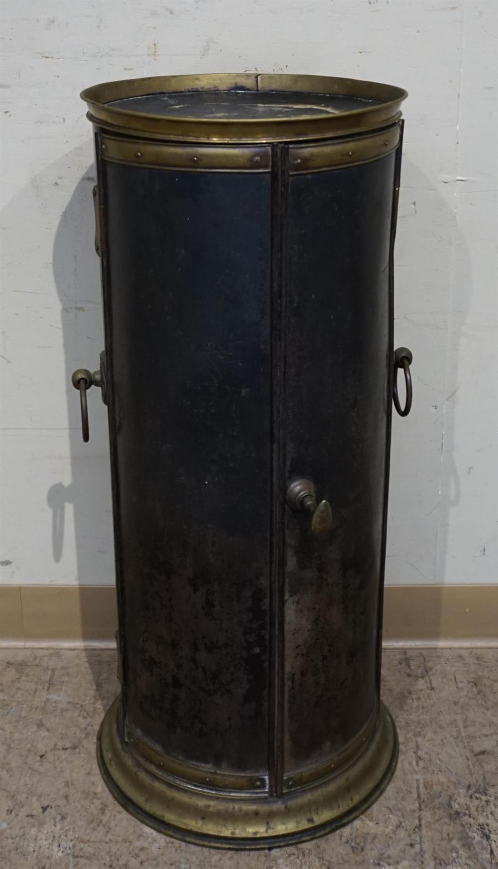 VICTORIAN BRASS MOUNTED TIN
