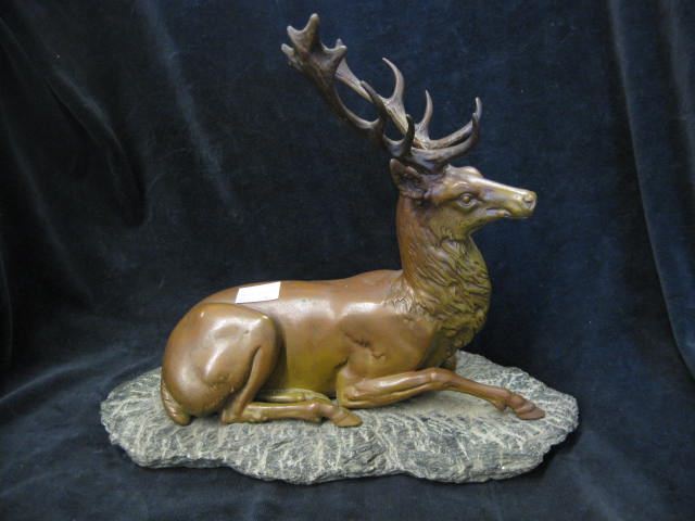 Victorian Brass Sculpture of a Stag