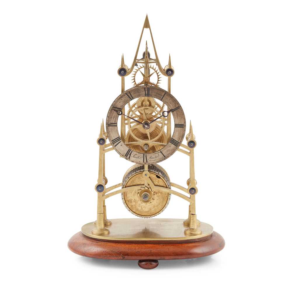 VICTORIAN BRASS SKELETON CLOCK,