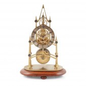 VICTORIAN BRASS SKELETON CLOCK