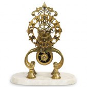 VICTORIAN BRASS SKELETON CLOCK