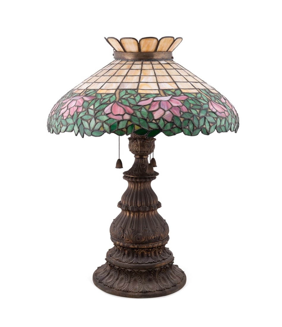 VICTORIAN BRASS & STAINED GLASS