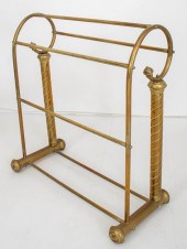 VICTORIAN BRASS TOWEL STAND Vi