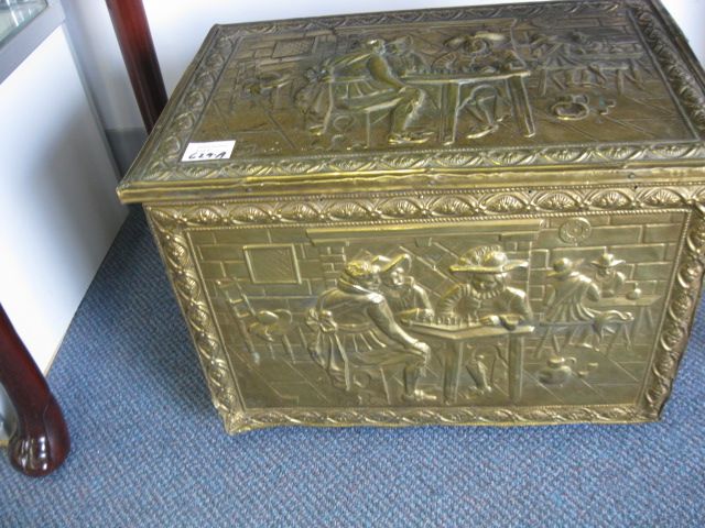 Victorian Brass & Wood Fireplace