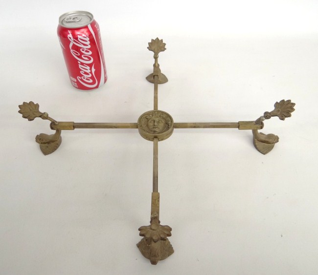 Victorian bronze plate rack with