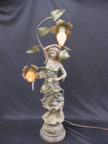 Victorian Bronzed Figural Lamp