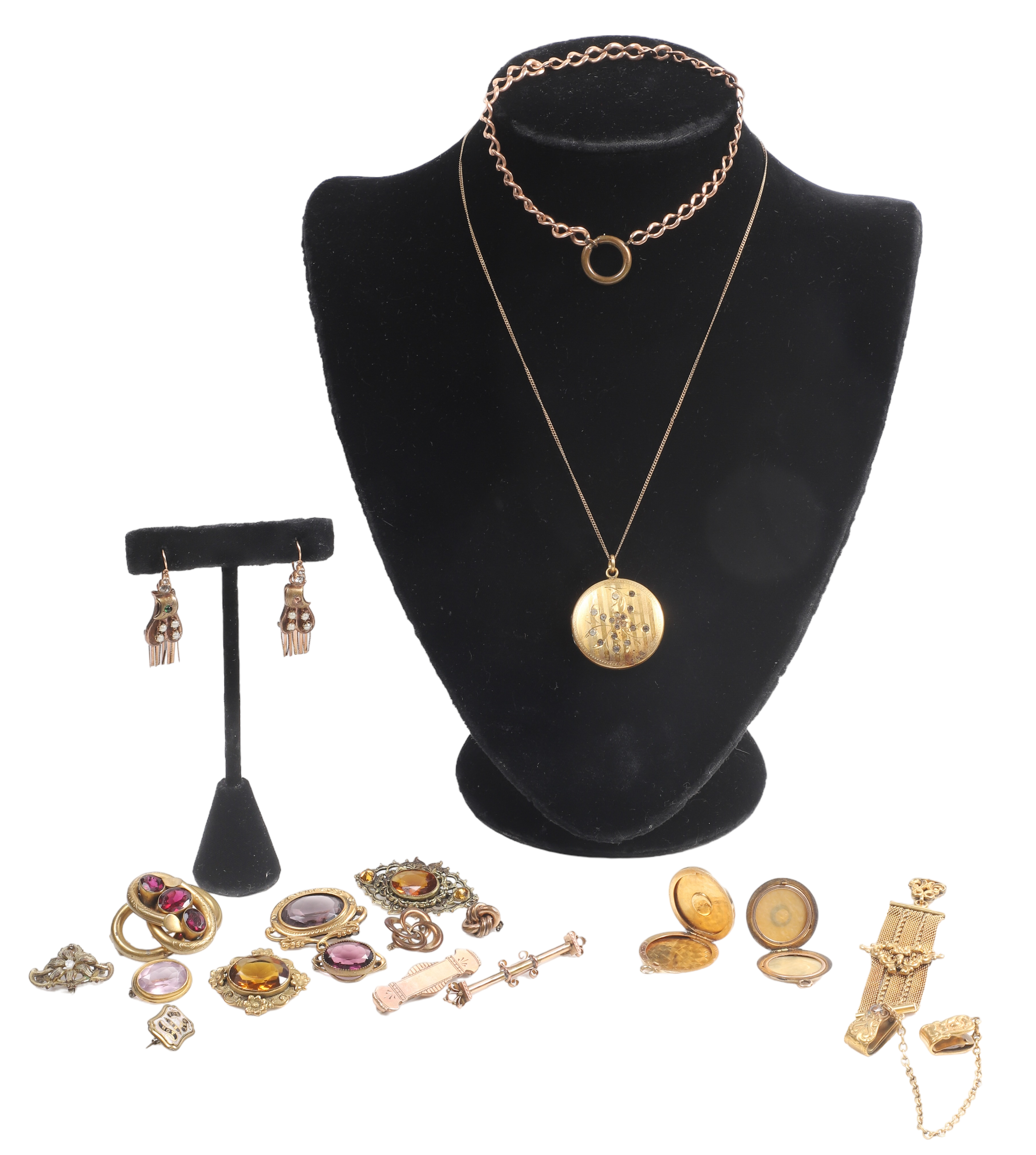 Victorian brooch, earring, etc.