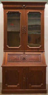 VICTORIAN BURL AND WALNUT TWO-