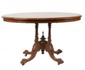 VICTORIAN BURL TILT-TOP OVAL C