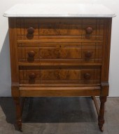 VICTORIAN BURL WALNUT AND MARB