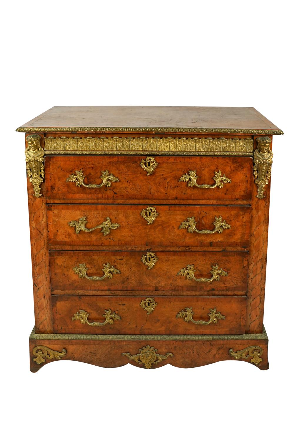 VICTORIAN BURL WALNUT CHEST OF
