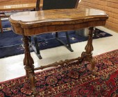 VICTORIAN BURL WALNUT GAME TAB