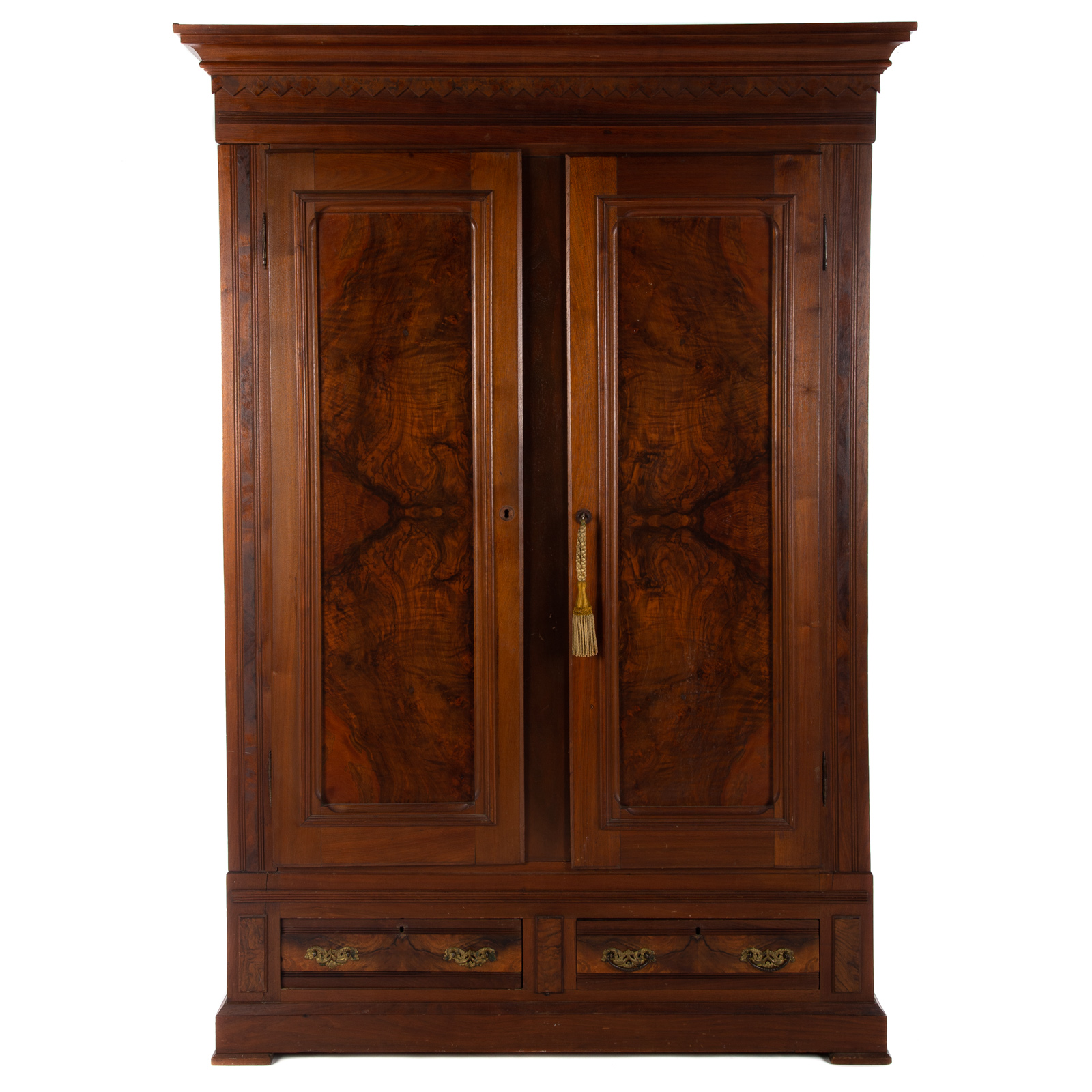 VICTORIAN BURLED WALNUT ARMOIRE