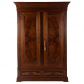 VICTORIAN BURLED WALNUT ARMOIR
